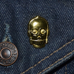 C3PO Style Droid Pin (diameter 22mm) Star Wars Imperial Rebellion R2D2 Leia Luke Han Solo Millennium Falcon  Enamel Metal Lapel Pin Badge ts
