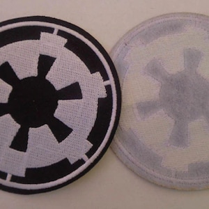 Naszywka Imperial Cog dla pilota Tie, załogi skanującej itp. - średnica 3 cale, haftowana w kolorze czarno-białym lub czarno-srebrnym, Star Wars