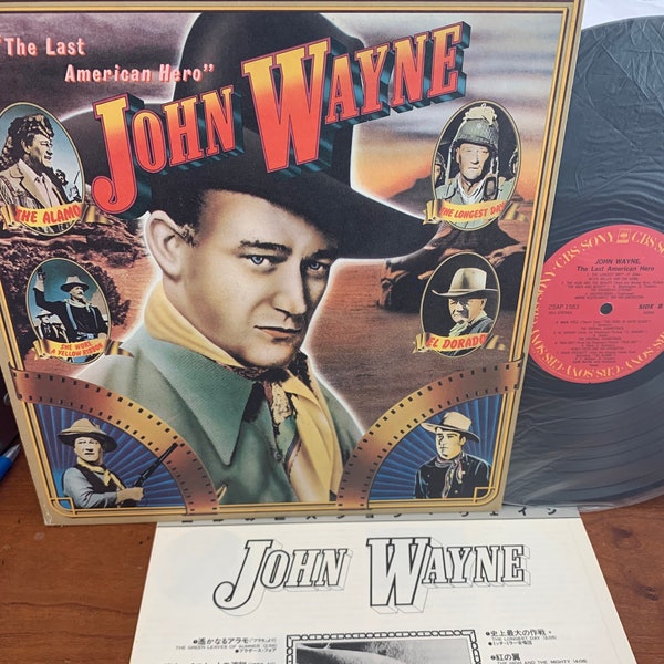 Vintage Vinyl - John Wayne, The Last American Hero, Japanese CBS/Sony, with Insert, Alamo, the Longest Day, El Dorado, How the Western was..