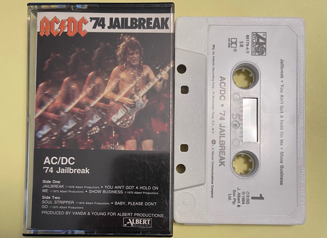 Vintage Cassette Tape AC/DC '74 Jailbreak 1984 Etsy.de