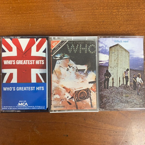 3 X Vintage Cassette Tape - Who, the Story of the Who, Who’s Next, Happy Jack, Magic Bus, My Generation, Spanish Polydor, Tested, Plays Well