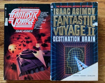 Lot of 2, Vintage Book - Isaac Asimov, Fantastic Voyage, Fantastic Voyage II, Destination Brain, Vintage Book