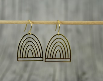 Earrings Geo Boho Rainbow Semicircle Jewelry Gold Summer