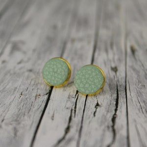 Earrings Geo Circle Leather turquoise