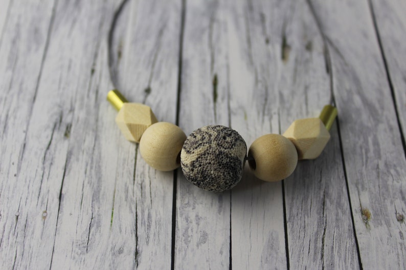 geometric chain wooden balls lava stone marbled image 3