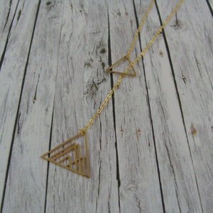 long chain geometry triangles twins gold image 1