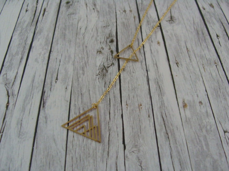 long chain geometry triangles twins gold image 1