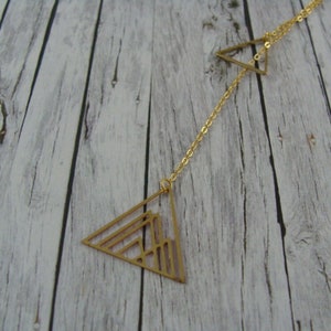 long chain geometry triangles twins gold image 3