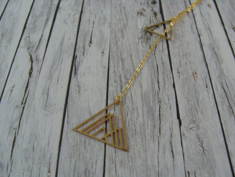 long chain geometry triangles twins gold image 3