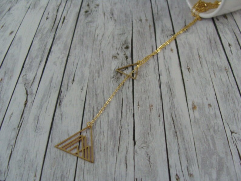 long chain geometry triangles twins gold image 2