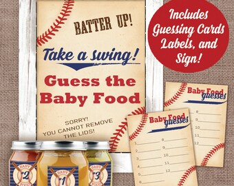 Baseball Baby ShowerBaby Food Guessing Game