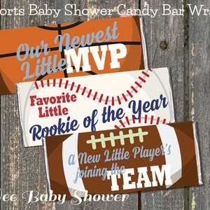 Sports Baby Shower Favors, Sport Candy Bar Wraps