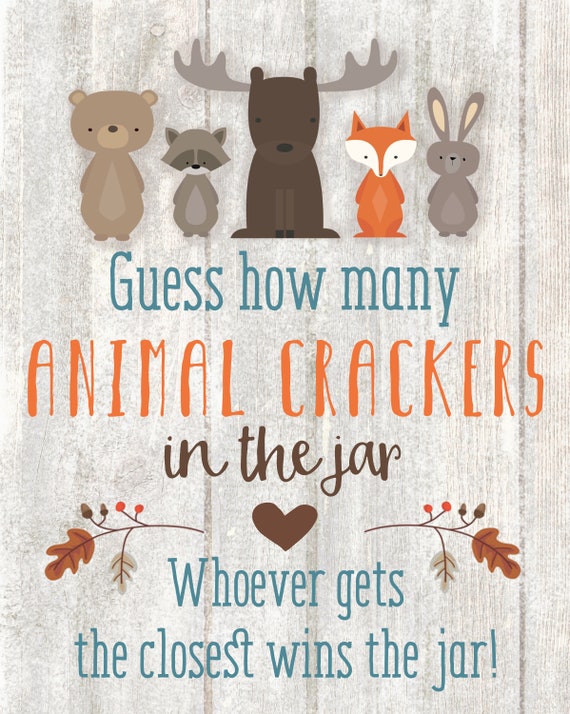 Woodland Animals Animal Crackers Guessing Game Etsy