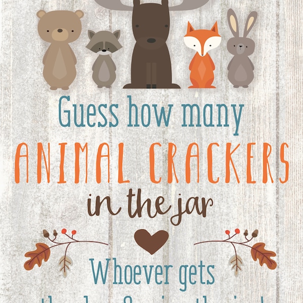 Woodland Animals Animal Crackers Guessing Game