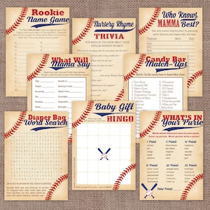 Baseball Baby Shower Mega 8-game Pack Plus 1 Free Game, Sports Baby ...