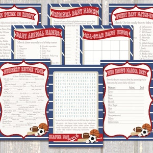 All-Star Baby Shower 8-Game Pack, Sports Baby Shower