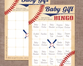 Baby Shower BINGO, Baseball themed baby shower
