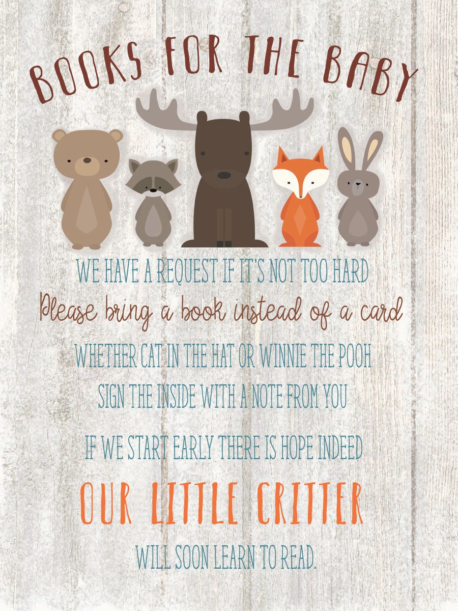 Woodland Animals Books for Baby and diaper raffle Baby Shower Etsy