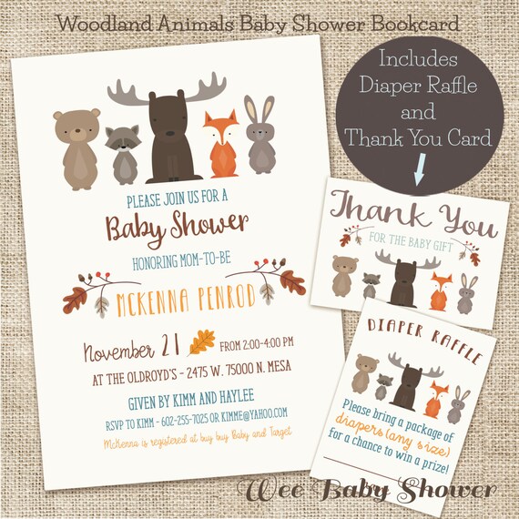 etsy baby shower invitations woodland