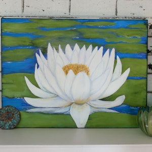 Waterlily Pond Painting: Floral Canvas Art (18x24)