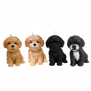 Velas artesanales con forma de perro Cockapoo: Veganas, Regalo detallado para amantes de los perros