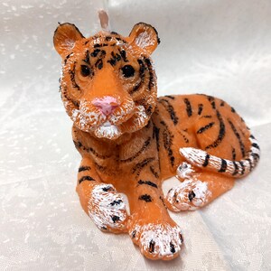 Handmade tiger candle, based wax, eco vegan friendly. (Delivery Duty Paid to the USA)