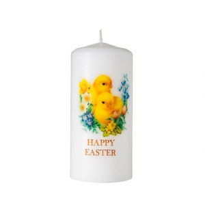 Happy Easter Unscented  Pillar Candles Animal, Eco,  Vegan  & Veggie Friendly. Cruelty Free.