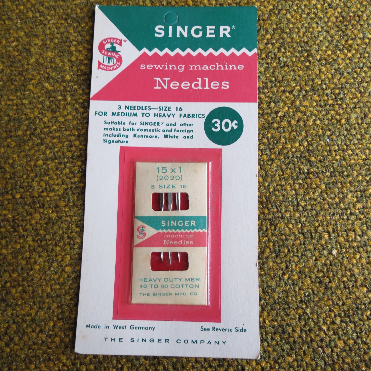 Vintage Singer sewing machine needles size 16 B6 Etsy