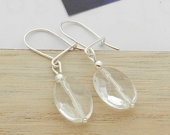 Earrings in silver and rock crystal