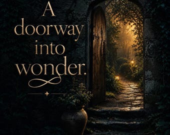 Enchanted Garden Doorway Print, Mystical Forest Wall Art, Secret Garden Path Poster, Dark Cottagecore Decor, 16x20 Framed Print