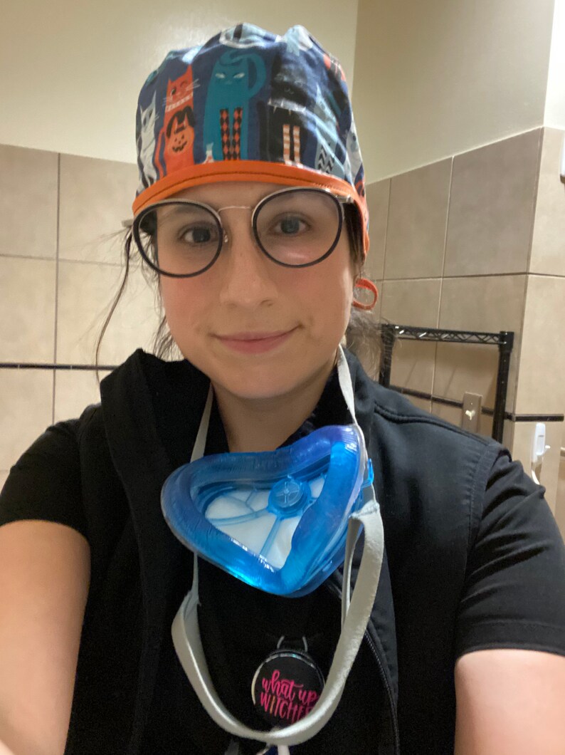Halloween Cat Scrub Hat