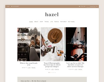 Hazel WordPress Theme • Genesis Child Theme • Gutenberg Optimized • Responsive WordPress Theme • Feminine WordPress Theme