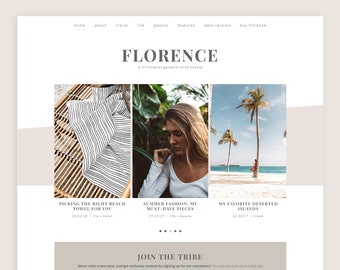 Florence WordPress Theme • Light • Genesis Child Theme • Responsive WordPress Theme • Feminine WordPress Theme • Blog Template