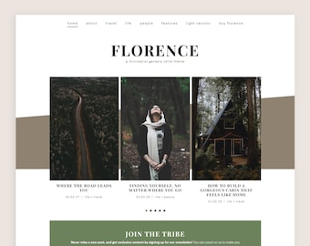 Florence WordPress Theme • Dark • Genesis Child Theme • Responsive WordPress Theme • Feminine WordPress Theme • Blog Template