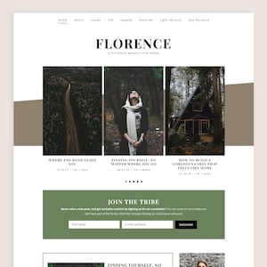 Florence WordPress Theme Dark Genesis Child Theme Responsive WordPress Theme Feminine WordPress Theme Blog Template image 1