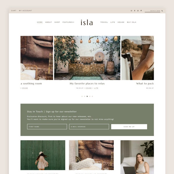 Isla WordPress Theme • Genesis Child Theme • Gutenberg Optimized • Responsive WordPress Theme • Feminine WordPress Theme