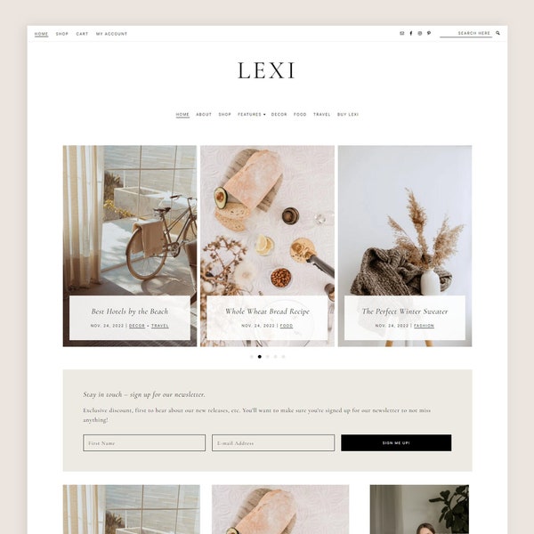 Lexi WordPress Theme • Genesis Child Theme • Woocommerce • Responsive WordPress Theme • Feminine WordPress Theme