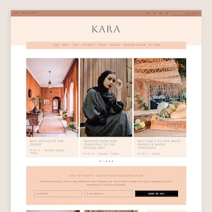 Kara WordPress Theme • Genesis Child Theme • Gutenberg Optimized • Responsive WordPress Theme • Feminine WordPress Theme