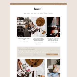 Hazel Feminine WordPress Theme - Genesis Child Theme for Bloggers, Shops, and WooCommerce - Mobile Responsive