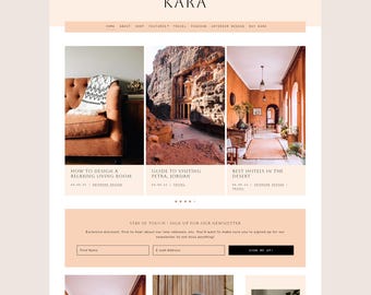 Kara Feminine WordPress Theme - Genesis Child Theme for Bloggers, Shops, and WooCommerce - Mobile Responsive