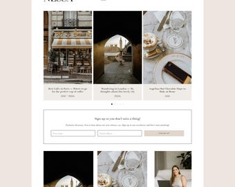 Tema femenino Nessa para WordPress: tema secundario Genesis para blogueros, tiendas y WooCommerce. Compatible con dispositivos móviles.
