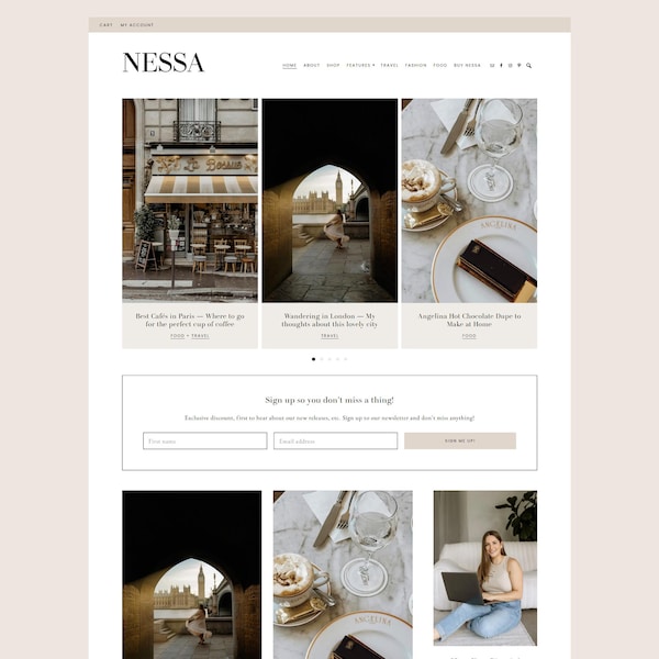 Nessa Feminine WordPress Theme - Genesis Child Theme for Bloggers, Shops, and WooCommerce - Mobile Responsive