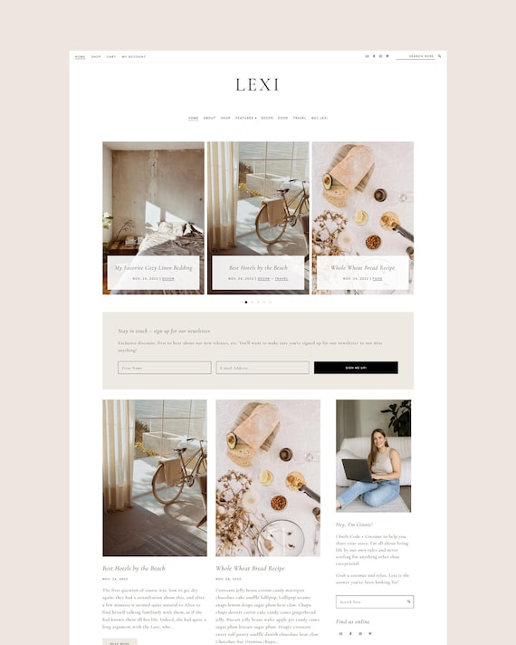 Lexi Feminine WordPress Theme - Genesis Child Theme for Bloggers, Shops, and WooCommerce - Mobile Responsive