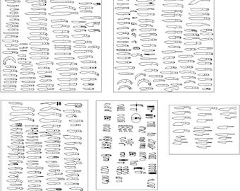 MEGA Bundle knife template file for laser cutting, plasma cutting and waterjet cutting (dxf , dwg)