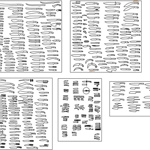 Archivo de plantilla de cuchillo MEGA Bundle para corte por láser, corte por plasma y corte por chorro de agua (dxf, dwg)