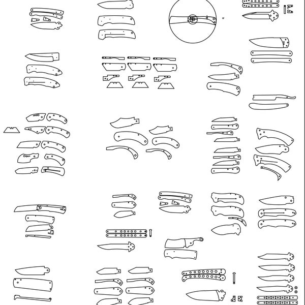 Bundle von 2 Messervorlagen für Laser- oder Wasserstrahlschneiden (dxf, dwg)