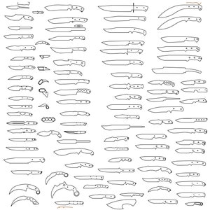 Bundle 4 of knife template files for laser cutting, plasma cutting and waterjet cutting dxf , dwg image 1