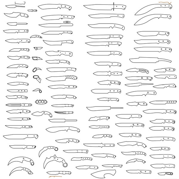 Bundle 4 of knife template files for laser cutting, plasma cutting and waterjet cutting (dxf , dwg)