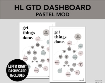 HALF Letter GTD Dashboard, PRINTABLE Planner Insert, Pastel Mod Color, Double Sided Dashboard, Minimalist Design, Pdf File