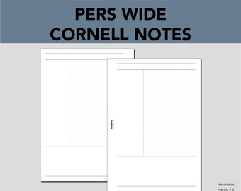 Personal WIDE Cornell Notes, PRINTABLE Planner Insert, Meeting Notes, Productivity Spread, Notes Pages, Minimalist Design, Pdf File